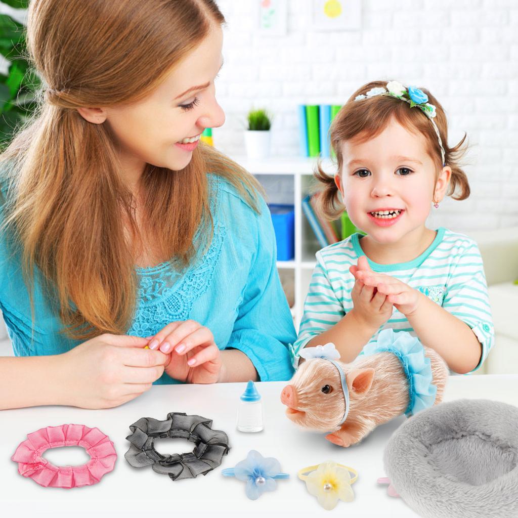 5-дюймовая силиконовая кукла-поросенок, игрушка, реборн, мини-кукла-поросенок, эластичный, реалистичный, мягкий, милый поросенок с одеждой, аксессуары для детей, подарок