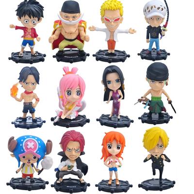6 шт. A B Аниме One Piece Q Edition Луффи Эйс Чоба Карманное украшение Аниме Периферийная кукла Модель Настольное украшение Декорация