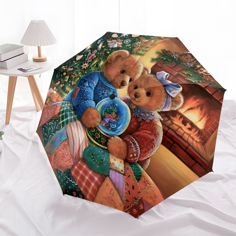 1pc Teddy Bears Automatic Opening/Closing Folding Umbrella with 8 Ribs,Portable Sunshade Umbrella Birthday and Holiday gifts yy251231122