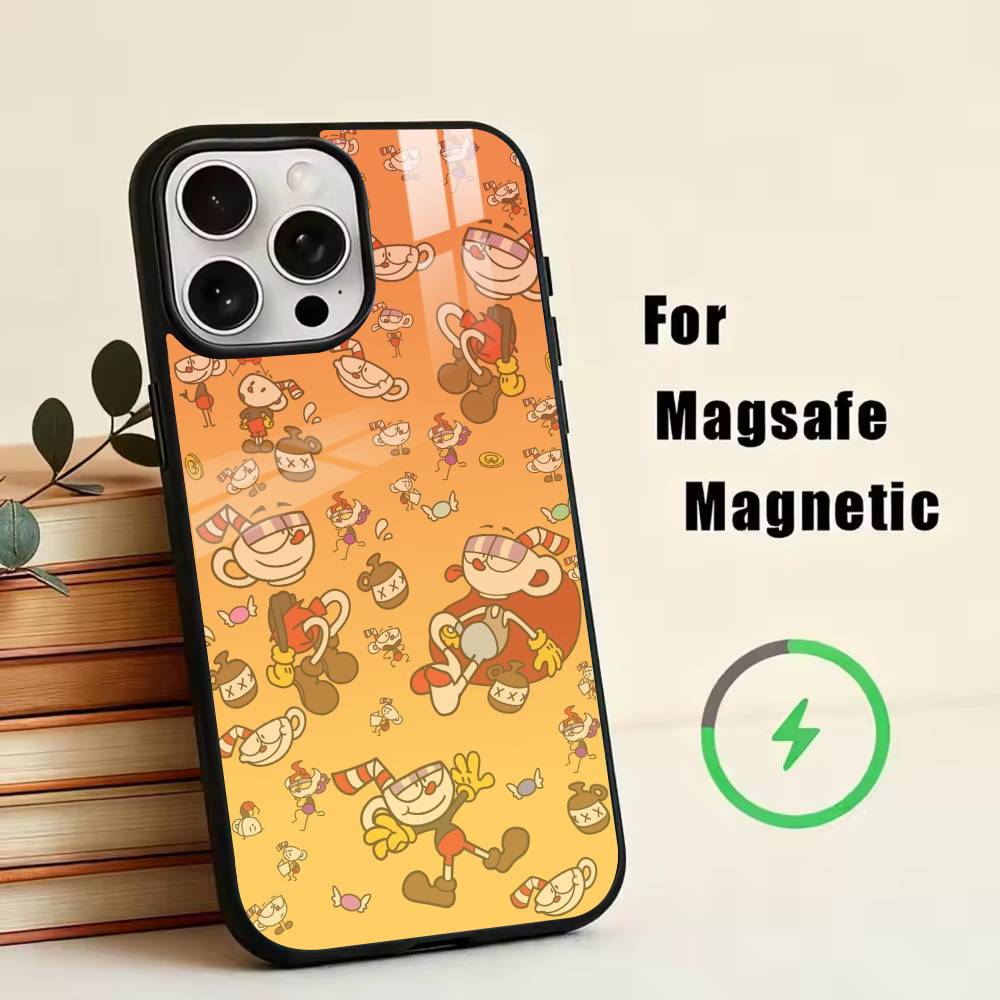 Game Cuphead Phone Case For iPhone17,16,15,14,13,12,11 Plus,Pro Magnetic For Magsafe Wireless Charging
