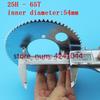 Free shipping 25H 65T Tooth Sprocket Chain Wheel  54mm  For Pocket Bike Mini ATV Quad E-scooter Bicycle Moto  Part