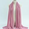 Women's Solid Color Pearl Chiffon Bubble Scarf, Long Silk Headscarf, 70x180cm, Middle Eastern Style