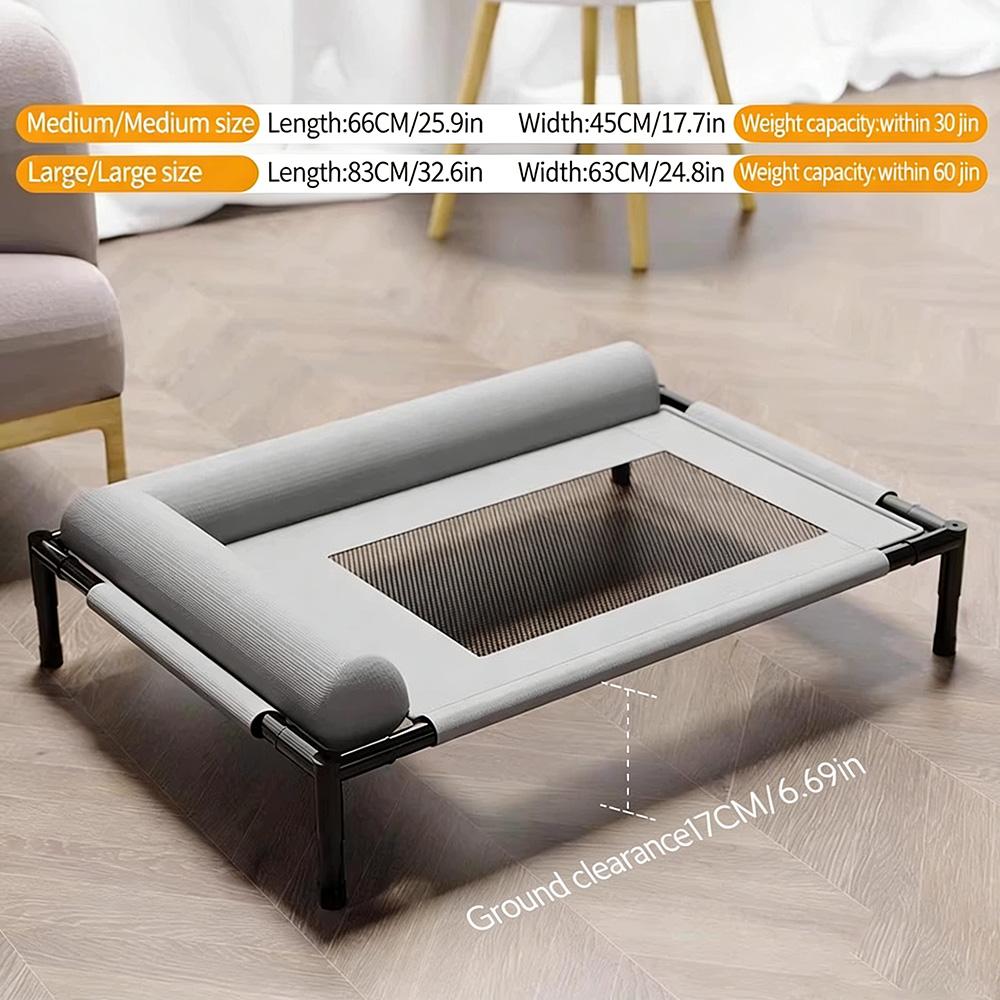 Raised Mesh Medium Large Cat Dog Off-the-ground Pet Bed Removable and Washable Breathable Pet Sofa Moisture-proof with Pillow