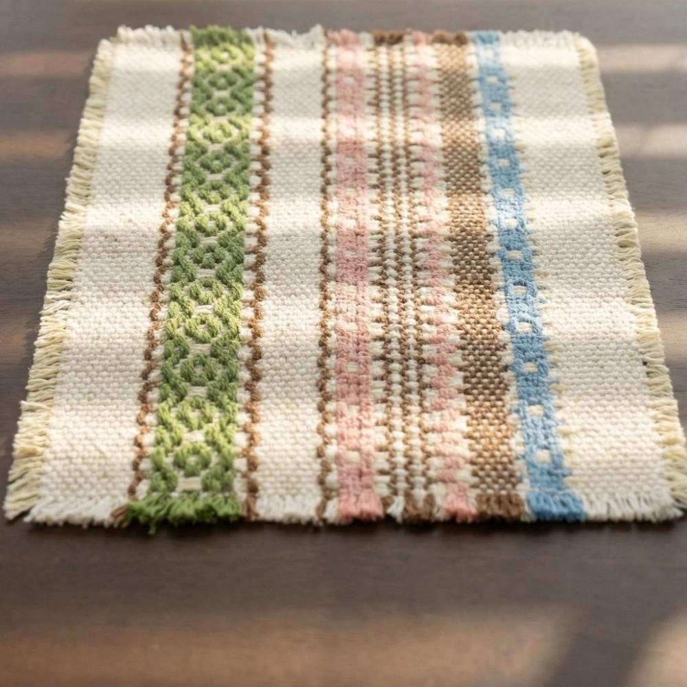 Eco-Friendly Heat-Insulating Placemats Non-Slip Drink Coasters Decorative Mats Machine Washable