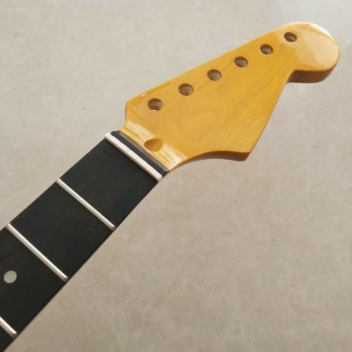 22-fret 25.5-inch Maple Guitar Neck with Ebony Fingerboard and Dot Inlay Replacement