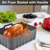 Silicone Air Fryer Liner Square Wave Pattern Heat Resistant Oven Liners with Oven Gloves