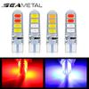 2PCS W5W T10 Led Bulbs Car LED Interior Light Two-color Strobe Light Car Warning Light Brake Light