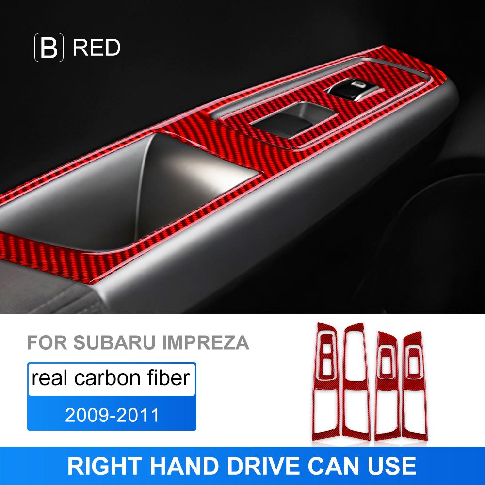 Carbon Fiber Style Interior Sticker Trim for Subaru Impreza 2009 2010 2011 LHD RHD Door Window Switch Button Interior Panel