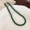 Round Green Beads Necklace 4 6 8 10mm Collarbone Chain New Choker Necklace  Gifts