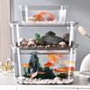 PET Desktop Goldfish Bowl Fall Prevention Mobile Small Fish Tank  Office