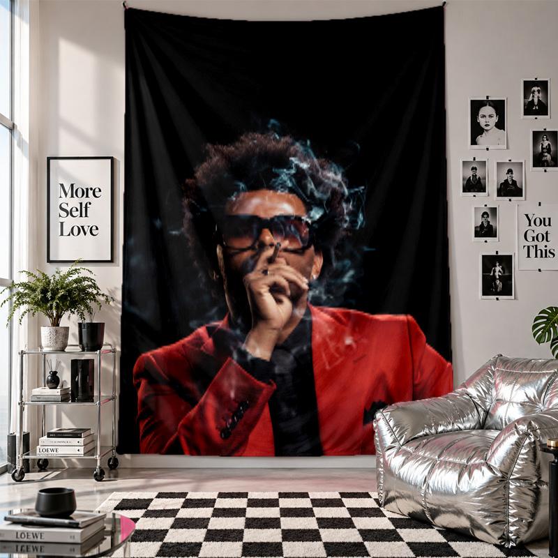 Wall TapestryThe Weeknd Art Hanging Cloth Decorative Background Cover for Room Decoration