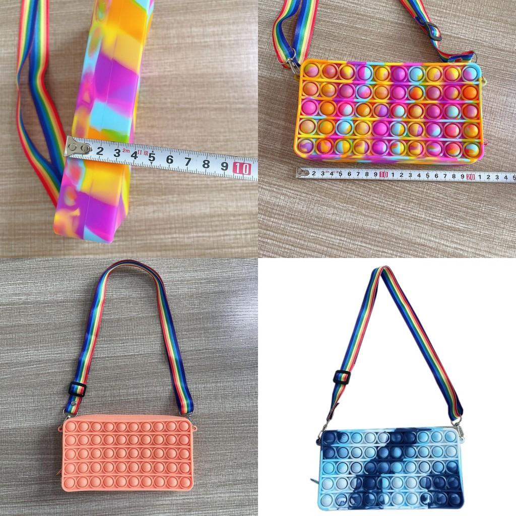 Soft Silicone Pop It Shoulder Bag With Decompression Toys For Stress Reduction