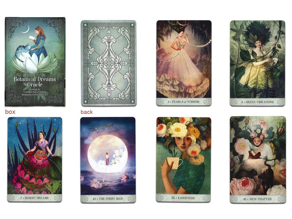 Набор карт Оракула Nichiyu для гадания Прямой импорт из карт Оракула Снов, ведомых растениями и снами Английское руководство 56 карт