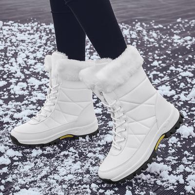 Белые ботильоны, женская зимняя обувь, сохраняющие тепло, нескользящие черные зимние ботинки, женские серые ботинки на шнуровке, большие размеры 40