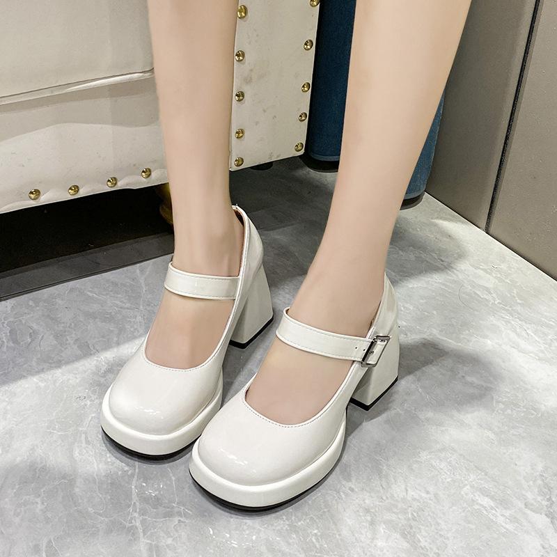 Женские туфли-лодочки на высоком каблуке Туфли Мэри Джейн на платформе Розовые Черные Красные Каблуки Для работы, вечеринки, танцев, свадьбы Женские 2024 Весна