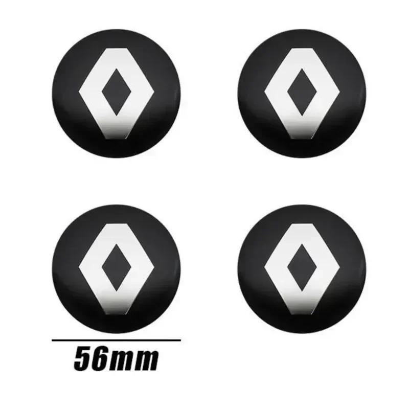 Hub Caps For Renault Megane 2 3 4 Twingo Clio Talisman Captur Kwid Scenic GT 4Pcs 56mm Car Wheel Center Hub Cap Stickers Accesso