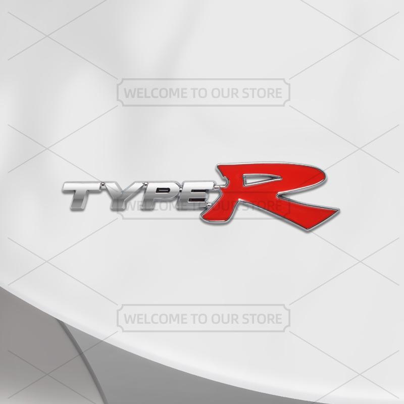 QLN2 Car 3D Metal Type R Body Emblem Badge Decals Auto Tail Sticker For Honda Civic Typer Vezel CRV HRV Jazz Fit Accord VTEC Pilot