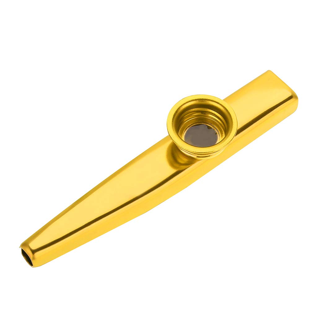 Kazoo Instrument for Music Lovers Aluminum Kazoo Kazoo Humming Whistle Instrument That Can Be Played Solo Band Party Accompaniment Whistle (Gold)