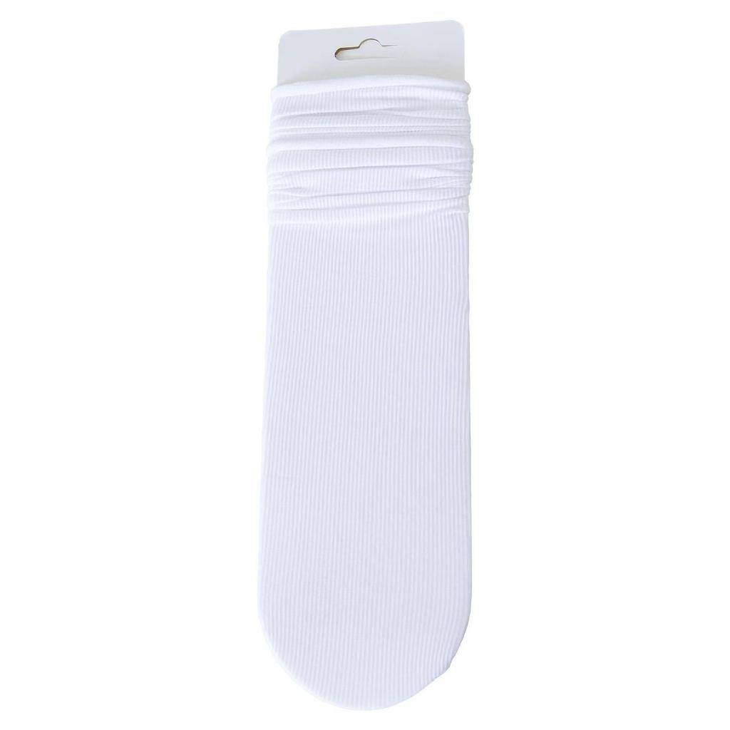 Женские белые носки до середины икры из ледяного шелка: Тонкий, Однотонный, Вельвет, Весна/Лето