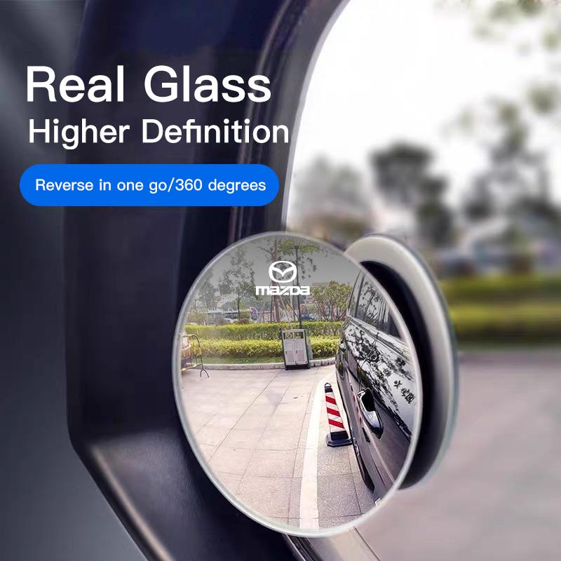Car Rearview Small Circular Mirror High-definition Wide-angle Mirror Sticker For Mazda Demio 5 3 2 CX3 CX9 MX5 6 CX5 CX30 Axela GH4