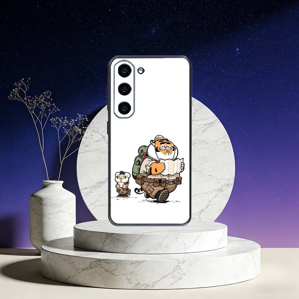 Чехол для телефона 'Толстый Т-Тигр' для Samsung Galaxy A73, A72, A71, A70, A53, A52, A51, Другие Мягкий черный чехол
