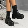 New European and American Large-size Fashion Short Boots Women's Round Head High-heeled Platform Women's Boots