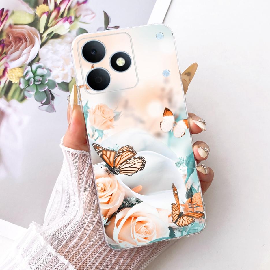 Чехол для Realme Note 80 4G RMX5388 Милый Кот Цветы Рисованный Чехол Мягкий Силиконовый Чехол Для Realme Note 80 Note80 Задняя Крышка Fundas
