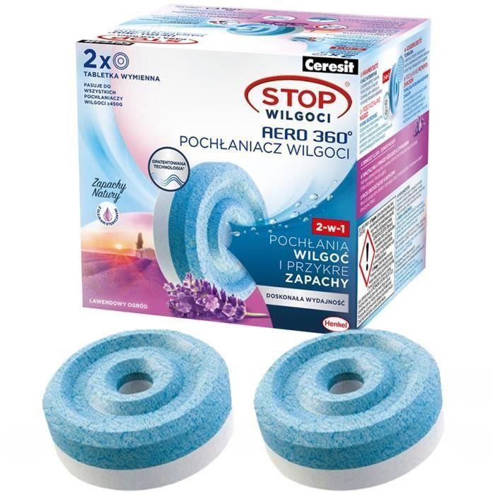 Absorbeur humidité maison - Ceresit - Aero 360 - Avec 2 recharges lavande - Sans électricité - Silencieux