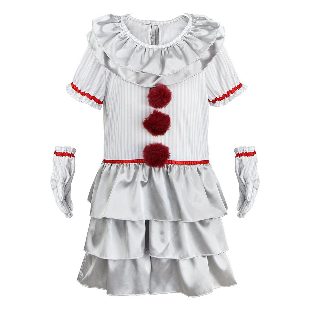 It Pennywise Cosplay Kids Adult Halloween Clown Stage Performance Full Costume