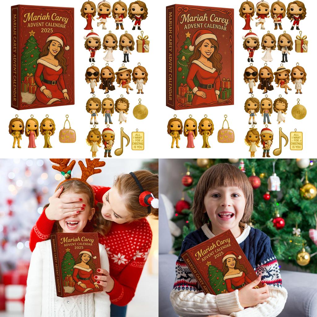 Mariah Carey Christmas 24day Advent Calendar With Acrylic Characters For Festive Celebrations