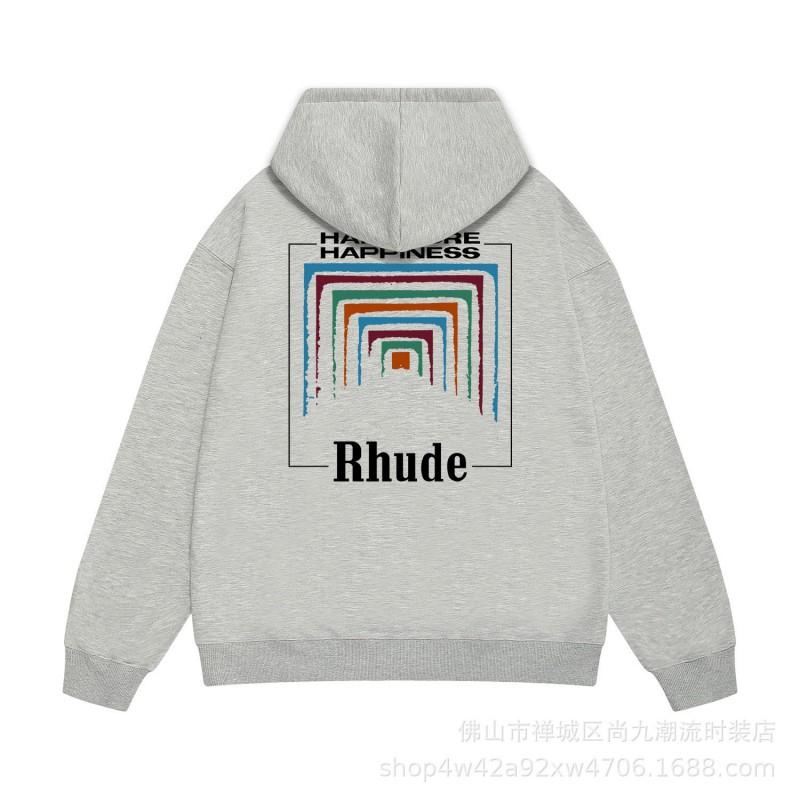 Rhude Horse Sunset Print Hoodie Loose Fit Casual Long Sleeve Sweatshirt Teens