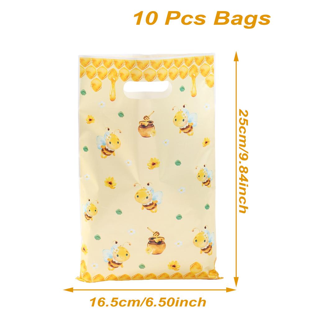 10/25/50pcs Bee Candy Handbags Little Bee Party Cookie Biscuit Packaging Box Bee Gift Bag Birthday Party Decor Kids Baby Shower