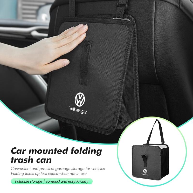 For Volkswagen VW Car Trash Bin Waste Rubbish Organize Storage Box Garbage Holder Passat Golf 4 5 6 Tiguan Polo Scirocco Jetta