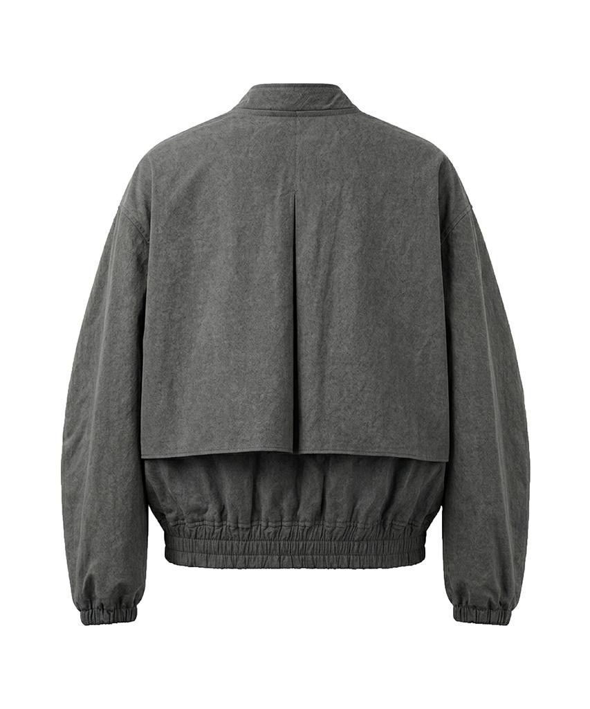 Greiige Pigment Grey Crop Parachute Bomber