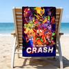 proof beach towel with a Crash Bandicoot pattern - soft,absorbent,quick-drying,machine washable - perfect for swimming,camping,bathing