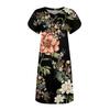 Женское модное повседневное короткое платье с принтом и V-образным вырезом с коротким рукавом