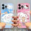 Мультяшный чехол Hello Kitty Cinnamoroll для iPhone 17 Pro Max 12 Mini XS Max 13 Pro 14 Plus 11 XR 7 8 Air 16 15 Мягкий чехол для телефона