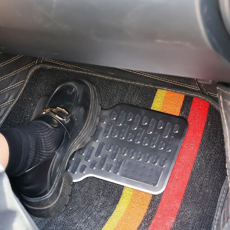 Stainless Steel Car Wear-resistant Thickened Pedal Universal Main Cab Non-slip Metal Repair Protection Foot Mat Car Accessories