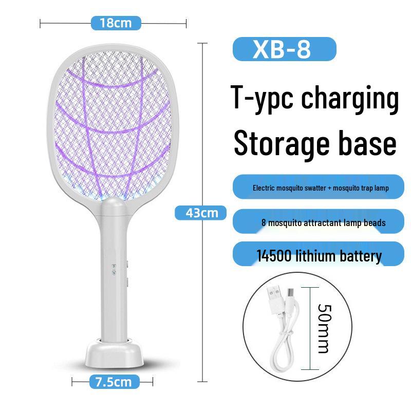 Перезаряжаемая складная электрическая мухобойка от комаров и мух с мощным литиевым аккумулятором
