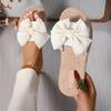 Women Slippers New Summer Casual Shoes Comfortable Flax Slippers Striped Bow Linen Platform Sandals Ladies Indoor Slides Women
