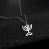 Menorah with Star of David Necklace Jewish Hebrew Menorah Jewelry Charm Necklace
