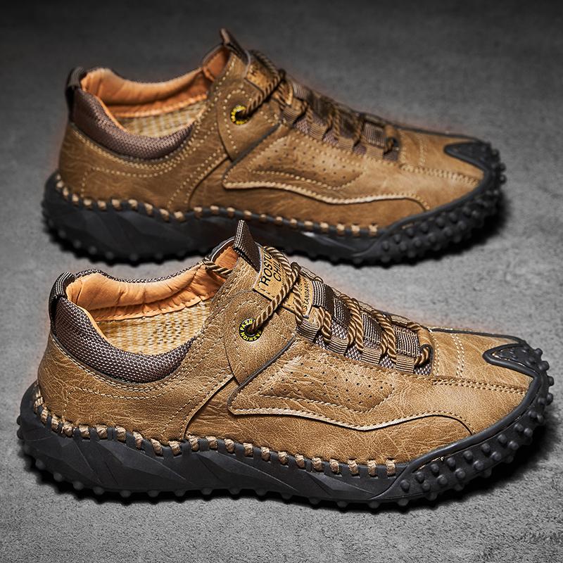 38-48 Mens Retro Cow Leather Shoes Men Loafers Handmade Casual Leather Shoes Moccasins Men Flats Shoes