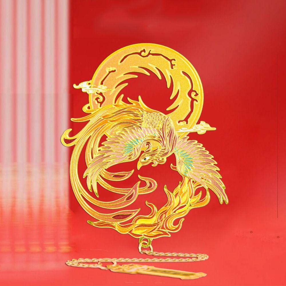 Кисточка-подвеска Закладка с китайскими зверями Креативная металлическая закладка Аксессуары для книг