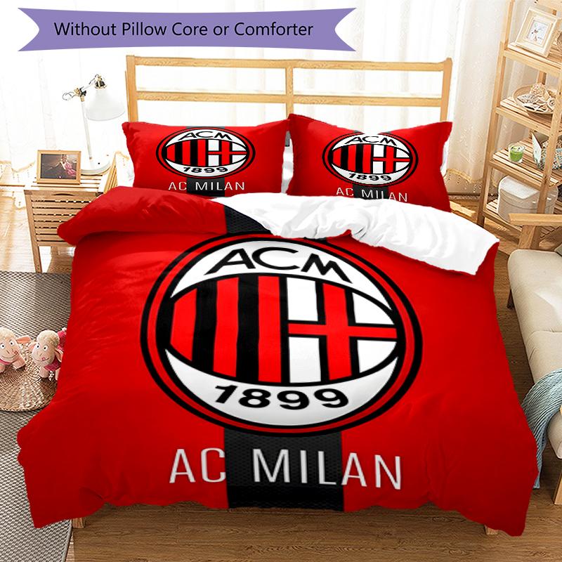 3pcs Football Team (7) Design Cover Set - HD Printed Bedding with 1 Cover and 2 Pillowcases - Perfect for Home and Dorm Decor