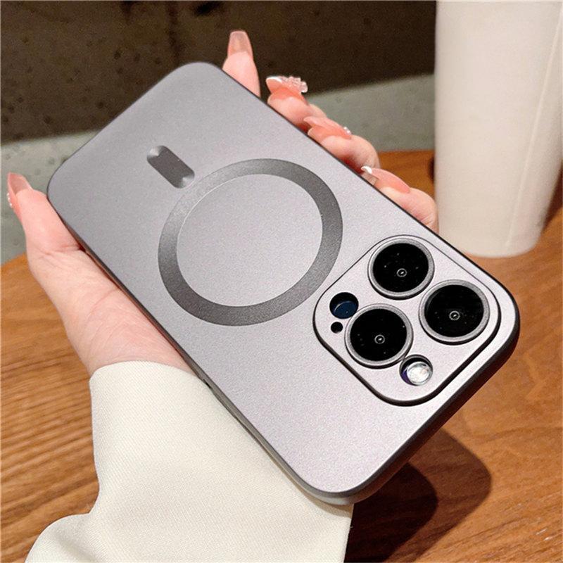 Матовый мягкий силиконовый чехол для беспроводной магнитной зарядки Magsafe для iPhone 14 15 16 Plus 13 12 11 Pro Max, защитное стекло для объектива