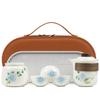 Suet jade, one pot, three cups, express guest hand-held pot, outdoor portable travel, kung fu tea set, tea cup gift
