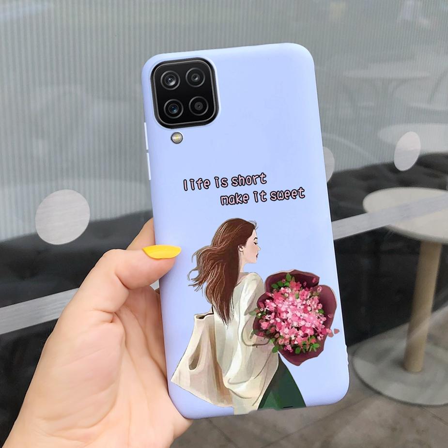 For Samsung Galaxy A12 Case M12 F12 Cue Candy Painted Cover Soft Silicone Phone Case For Samsung A12 M 12 GalaxyA12 Coque Bumper
