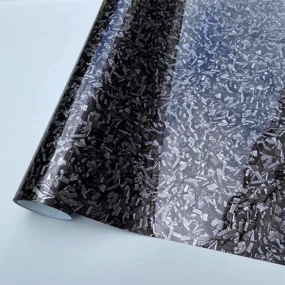 Fiber Black Flower Carbon Gloss Car Wrap Sticker For Interior Exterior