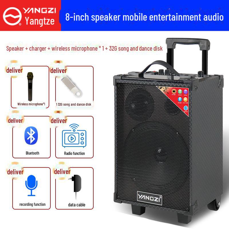 Yangzi Портативная Bluetooth-колонка для караоке с 3D-звуком для использования дома и на улице