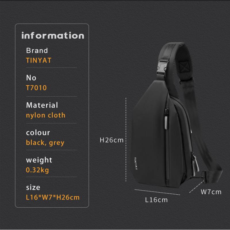 TINYAT Мужская нагрудная сумка Деловая дорожная сумка на плечо Спортивная мотоциклетная сумка Противоугонные сумки через плечо Сумка-мессенджер Посылка для воды